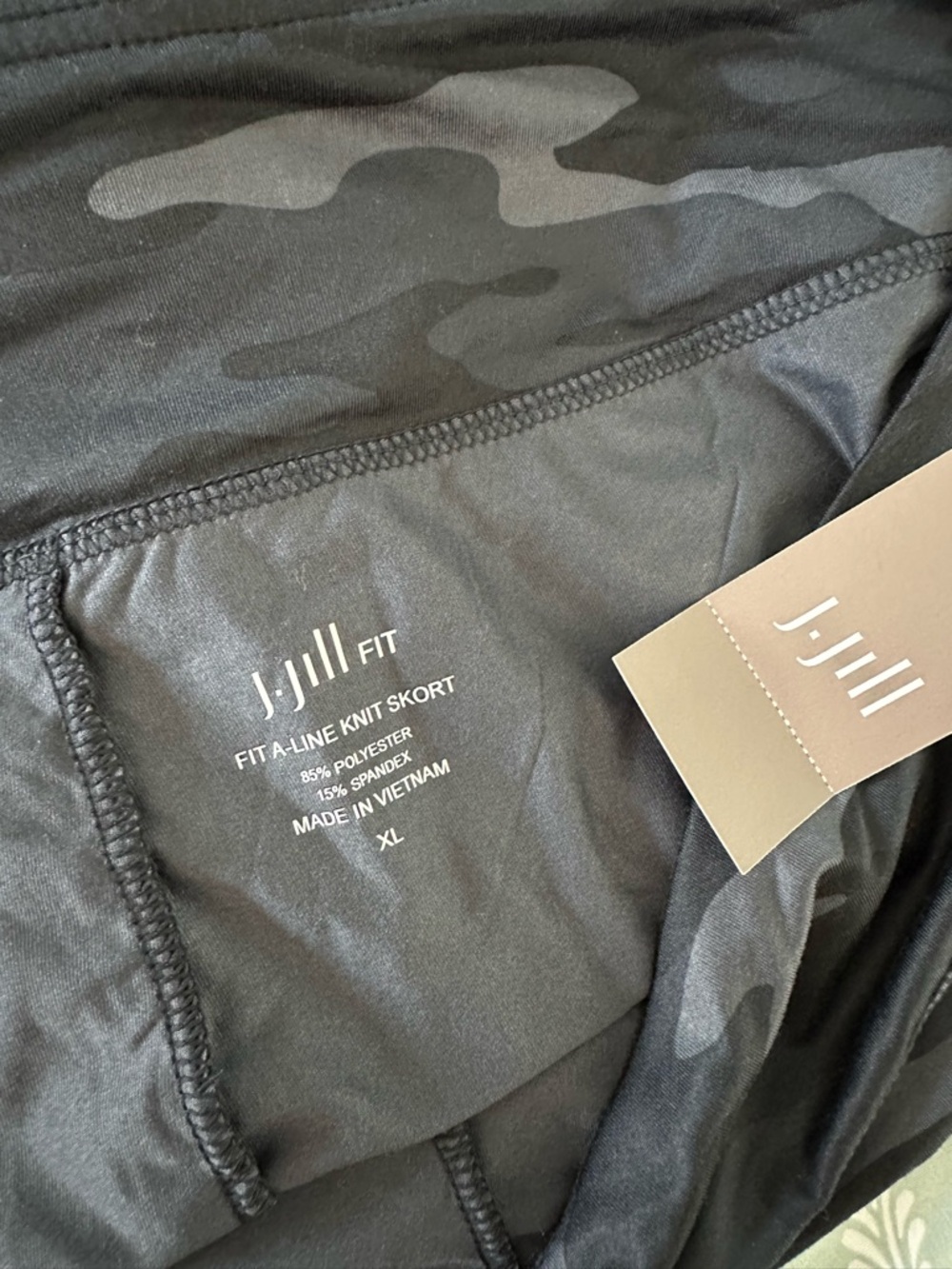 J.Jill Fit Black Gray Camo A-Line Knit Skort XL NWT Active Golf Tennis - Picture 3 of 4